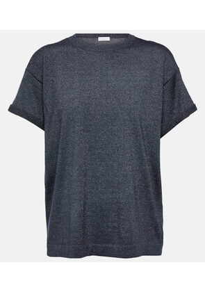 Brunello Cucinelli Metallic cashmere and silk T-shirt