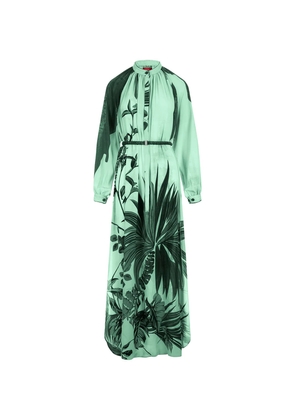 For Restless Sleepers Flowers Green Arione Long Dress