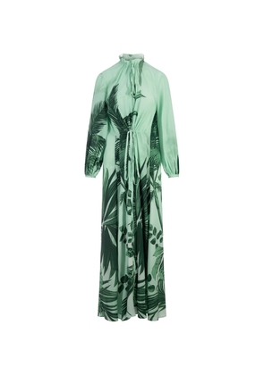 For Restless Sleepers Flowers Green Elone Long Dress