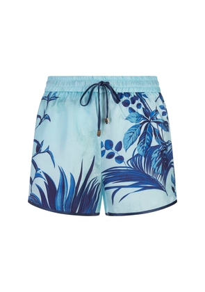 For Restless Sleepers Flowers Blue Alie Shorts