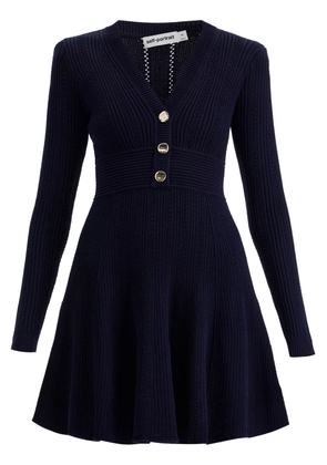 pointelle knit mini - M Blue