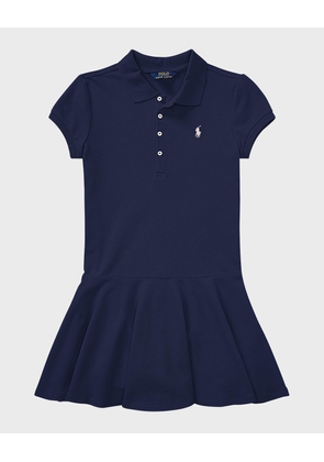 Girl's Mesh Polo Knit Dress, Size S-XL