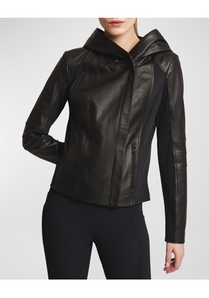 Too Shy Hooded Leather Jacket