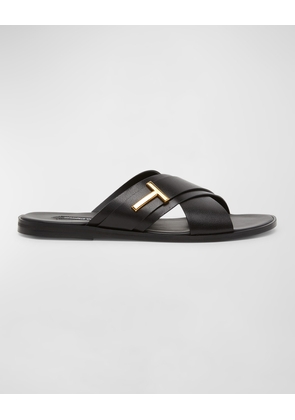 Men's Preston Leather Crisscross Slide Sandals