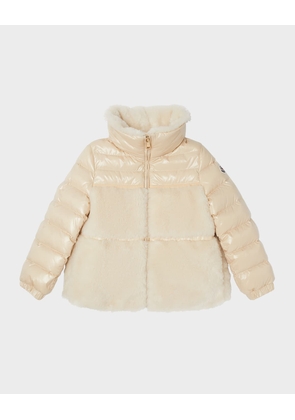 Girl's Ambay Faux Fur Puffer Jacket, Size 4-6