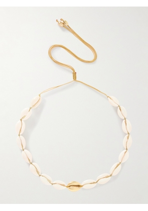 TOHUM - Concha Puka Gold-plated Shell Necklace - Cream - One size