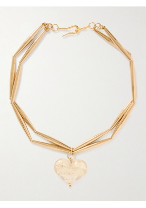 TOHUM - Cuore Duo Gold-plated And Glass Necklace - Neutrals - One size