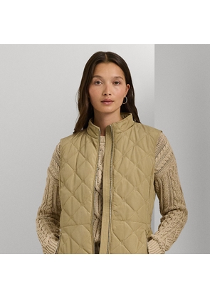 Logo Diamond-Quilted Mockneck Gilet