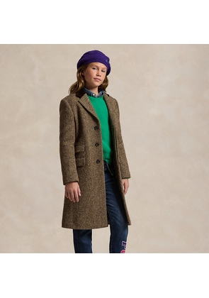 Wool Herringbone Princess Coat