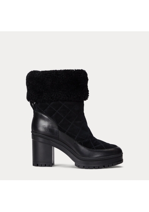 Coraline Shearling-Trim Suede Bootie