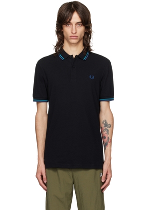 Fred Perry Black 'The Twin Tipped Fred Perry' Polo