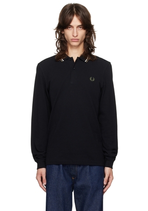 Fred Perry Black Twin Tipped Long Sleeve Tennis Polo