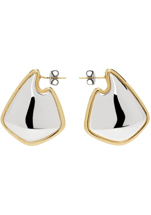 Bottega Veneta Silver & Gold Small Fin Earrings