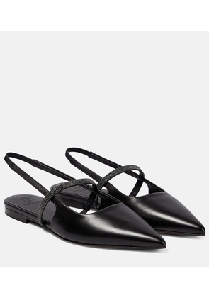 Brunello Cucinelli Leather slingback ballet flats