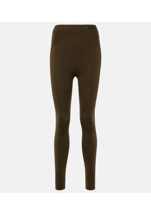 Loro Piana Ribbed-knit silk-blend leggings