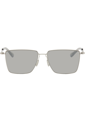 Bottega Veneta Silver Ultrathin Rectangular Sunglasses