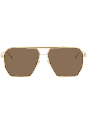 Bottega Veneta Gold Classic Aviator Sunglasses