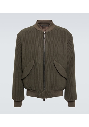 Giorgio Armani Ribbed-knit wool-blend jacket