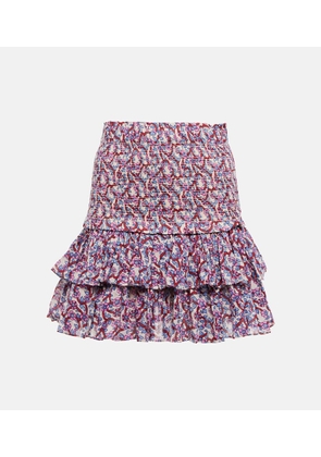 Marant Etoile Naomi smocked cotton miniskirt