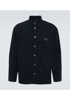 Prada Logo corduroy shirt