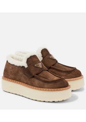 Prada Evolve suede platform loafers