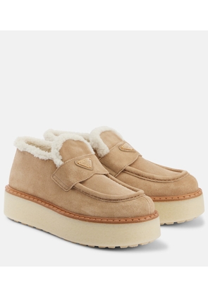 Prada Evolve suede platform loafers