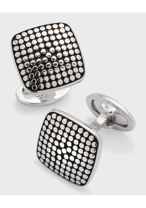 Men's Sterling Silver Dotted Square Cufflinks