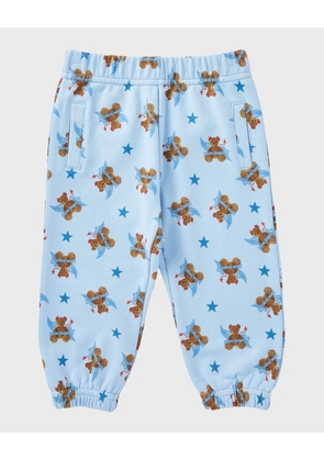 Boy's Angel Devil Teddy Bear Sweatpants, Size Newborn-9M