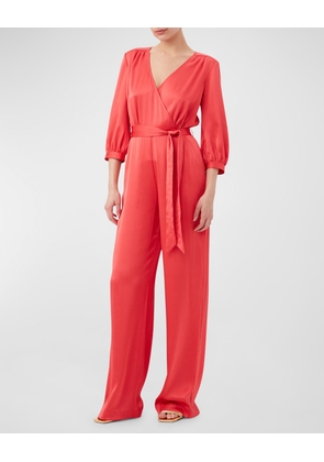 Mineral Belted Blouson-Sleeve Jumpsuit