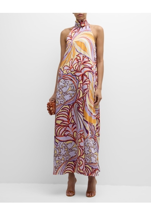 Ziggy Floral-Print Halter Maxi Dress