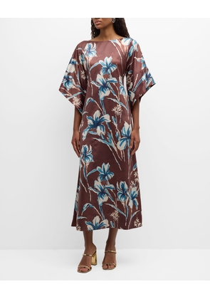 Spinnaker Printed Bell-Sleeve Maxi Dress