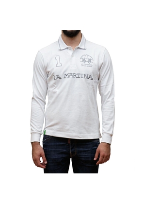 La Martina White Cotton Polo Shirt - XL