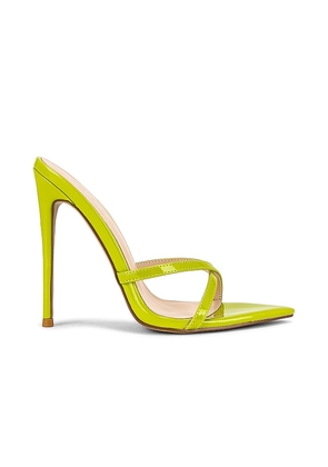 FEMME LA Donatella Mule in Green. Size 6.