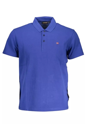 Elegant Short-Sleeved Blue Polo - S