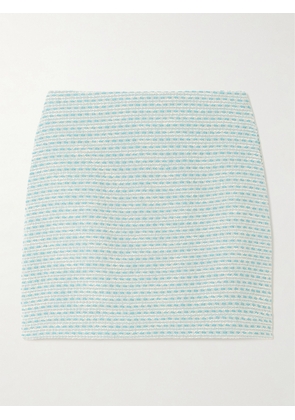 Lisa Marie Fernandez - Metallic Cotton-blend Bouclé-tweed Mini Skirt - Blue - 2,1,3,4