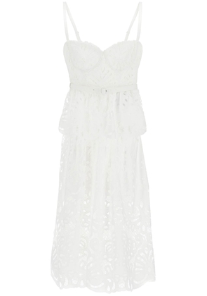 lace bustier dress with belt - 6 White