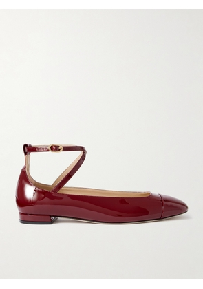 Stuart Weitzman - Eden Paneled Patent-leather Ballet Flats - Red - US5,US6.5,US7,US7.5,US8,US8.5,US9,US9.5,US10,US10.5,US11,US11.5