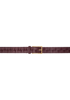 Bottega Veneta Burgundy Maxi Intreccio Belt