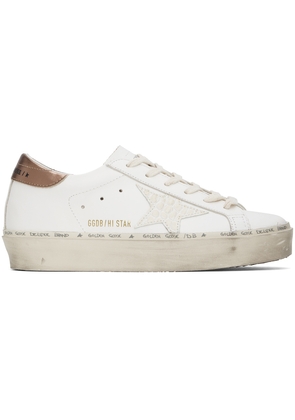 Golden Goose White & Rose Gold Hi Star Classic Sneakers