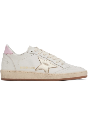 Golden Goose White & Pink Ball Star Sneakers