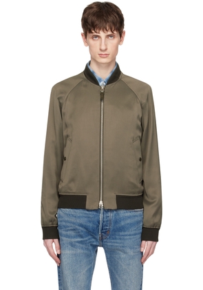 TOM FORD Khaki & Brown Raglan Bomber Jacket