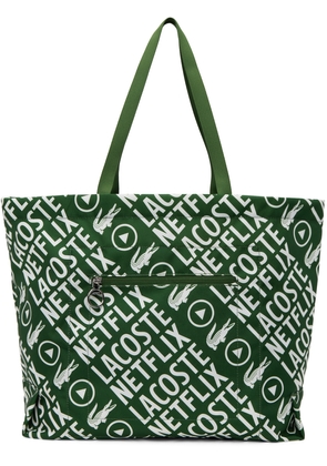 Lacoste Green Netflix Edition Contrast Print Tote