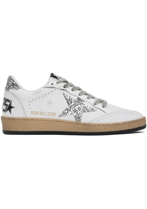 Golden Goose White & Silver Ball Star Sneakers