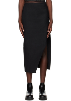 Alexander McQueen Black Slashed Midi Skirt