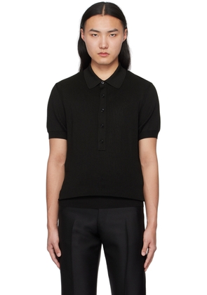 TOM FORD Black Spread Collar Polo