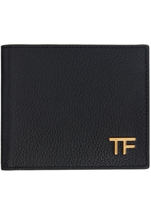 TOM FORD Black Soft Grain Leather T Line Classic Bifold Wallet