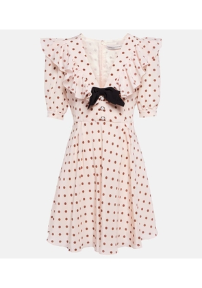 Alessandra Rich Polka-dot silk minidress