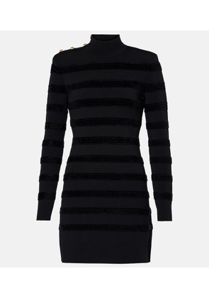 Tom Ford Velvet-trimmed turtleneck minidress