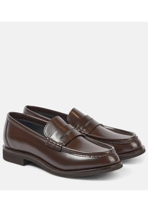 Brunello Cucinelli Monili-embellished leather penny loafers