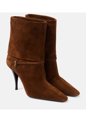 Saint Laurent Vicky 90 suede ankle boots